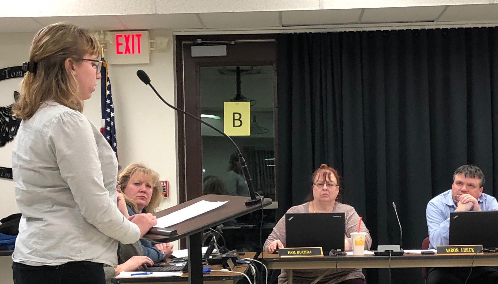 Addressing the board